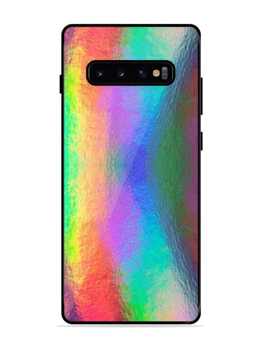 Colorful Holographic Background Glossy Metal TPU Phone Cover for Samsung Galaxy S10 Plus