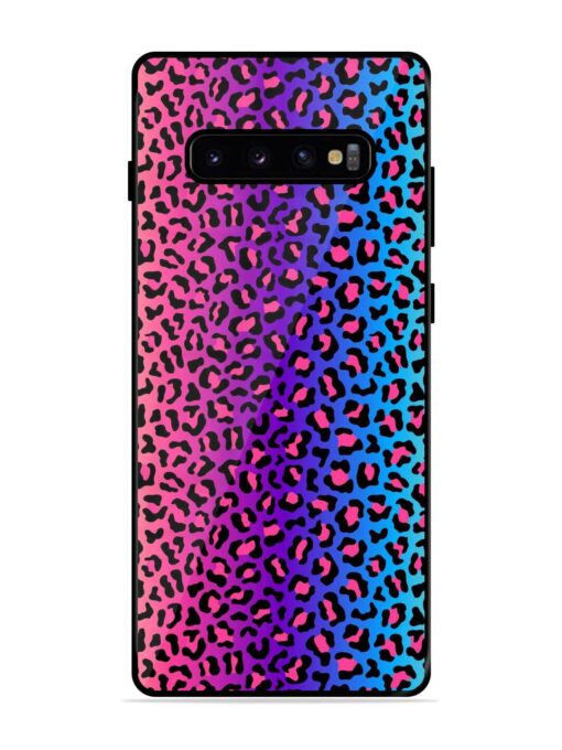 Colorful Leopard Seamless Glossy Metal Phone Cover for Samsung Galaxy S10 Plus Zapvi