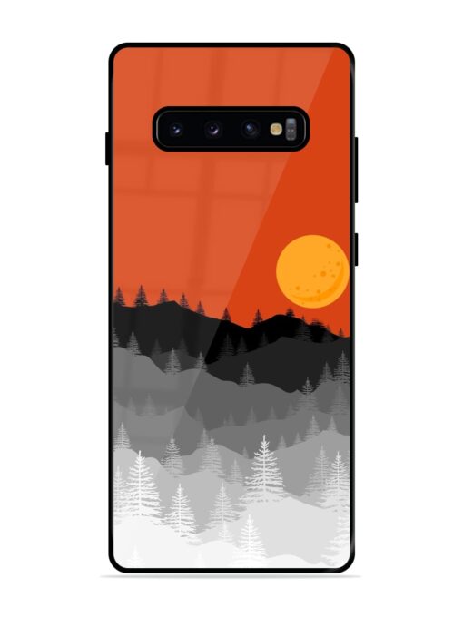 Mountain Lofi Sun Glossy Metal Phone Cover for Samsung Galaxy S10 Plus Zapvi