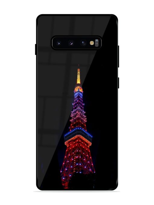 Eiffel Tower Night View Glossy Metal Phone Cover for Samsung Galaxy S10 Plus