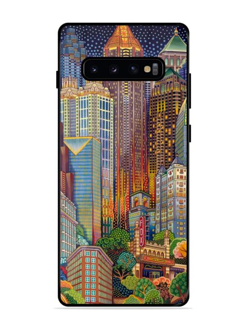 Cityscapes Art Glossy Metal Phone Cover for Samsung Galaxy S10 Plus Zapvi