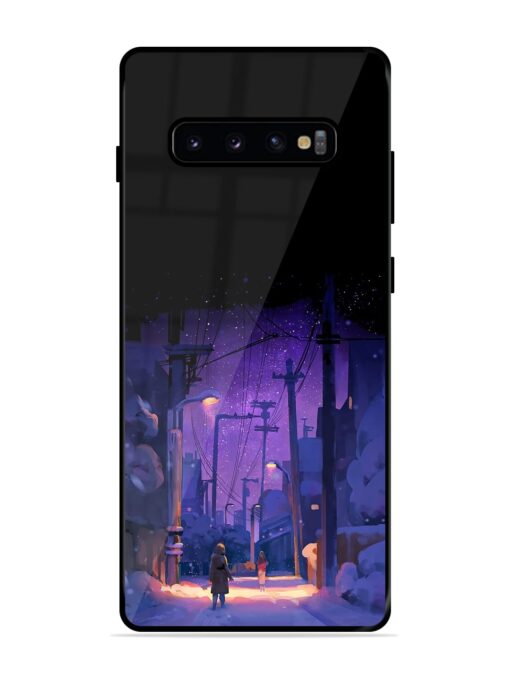 Winter Anime Art Glossy Metal Phone Cover for Samsung Galaxy S10 Plus