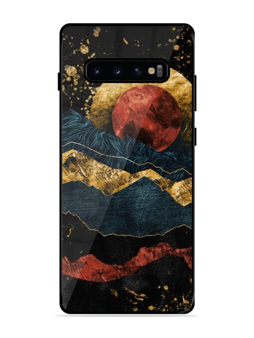 Gold Painting View Glossy Metal Phone Cover for Samsung Galaxy S10 Plus