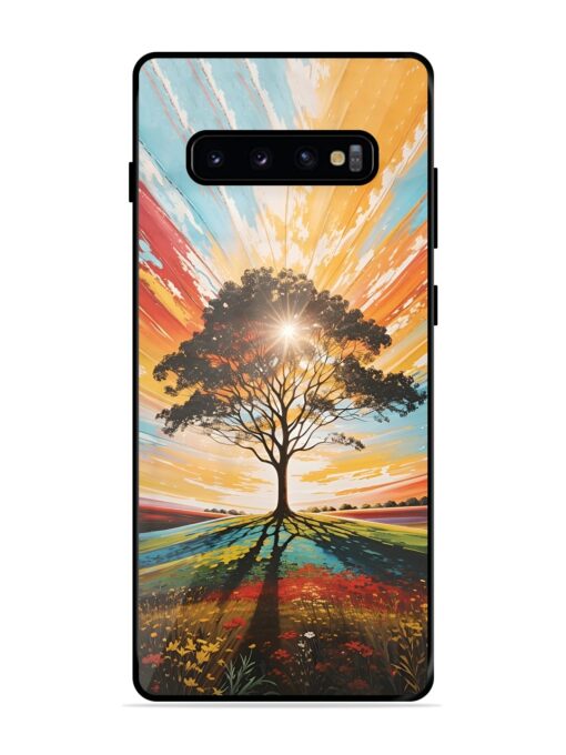 Abstract Tree Colorful Art Glossy Metal Phone Cover for Samsung Galaxy S10 Plus