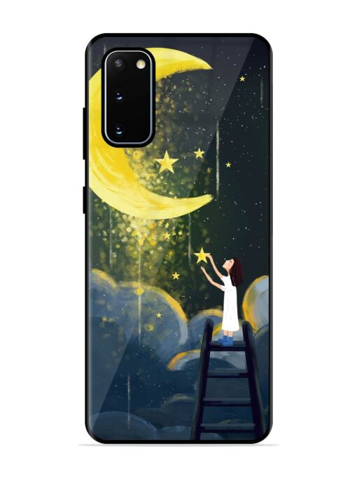 Moonlight Healing Night Illustration Glossy Metal TPU Phone Cover for Samsung Galaxy S20 Zapvi