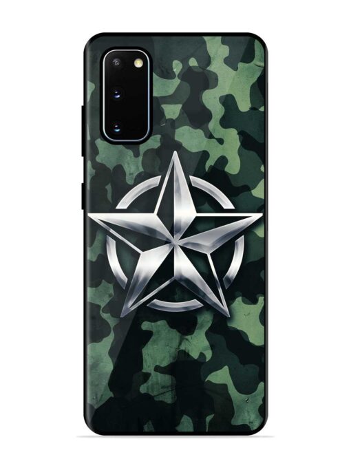 Indian Army Star Design Glossy Metal Phone Cover for Samsung Galaxy S20 Zapvi