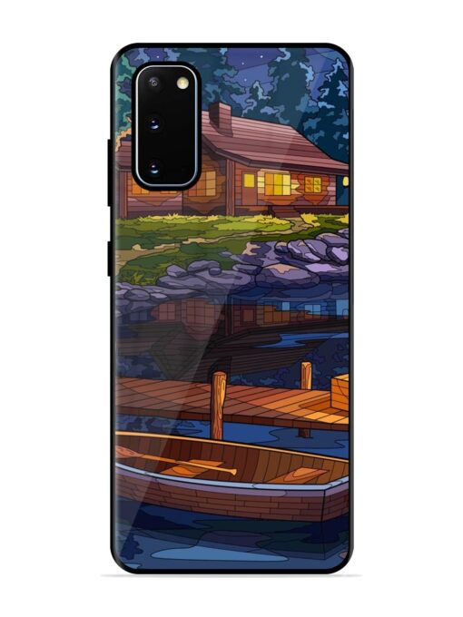 Village Night Scene Glossy Metal Phone Cover for Samsung Galaxy S20 Zapvi