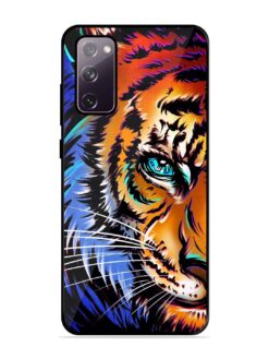 Colorful Lion Art Glossy Metal Phone Cover for Samsung Galaxy S20 Fe (5G)