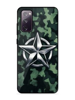 Indian Army Star Design Glossy Metal Phone Cover for Samsung Galaxy S20 Fe (5G)