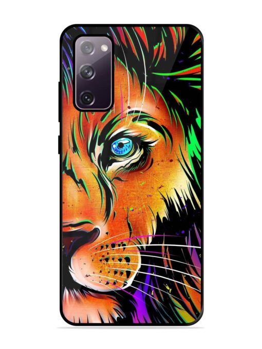 Colorful Lion Design Glossy Metal TPU Phone Cover for Samsung Galaxy S20 Fe (5G) Zapvi