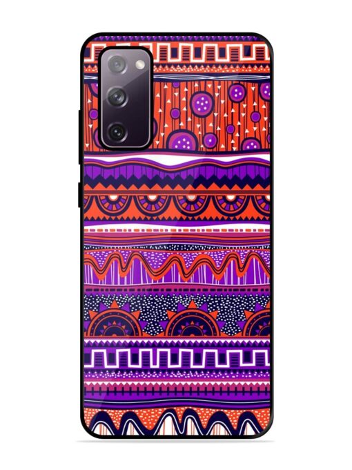 Ethnic Seamless Pattern Glossy Metal TPU Phone Cover for Samsung Galaxy S20 Fe (5G) Zapvi