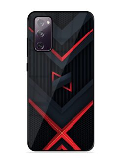 Red Gray Abstract Glossy Metal Phone Cover for Samsung Galaxy S20 Fe (5G)