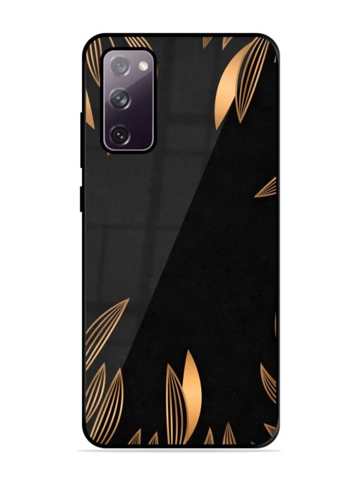 Golden Leaf Pattern Glossy Metal Phone Cover for Samsung Galaxy S20 Fe (5G) Zapvi