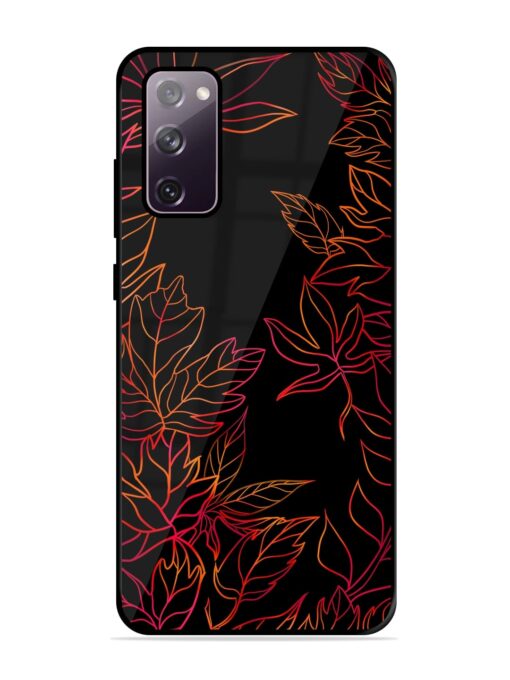 Red Floral Pattern Glossy Metal Phone Cover for Samsung Galaxy S20 Fe (5G) Zapvi