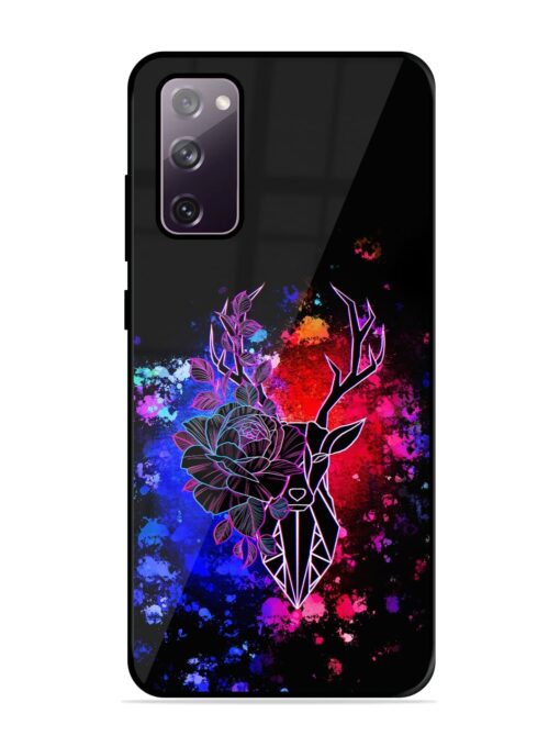 Floral Deer Art Glossy Metal Phone Cover for Samsung Galaxy S20 Fe (5G) Zapvi