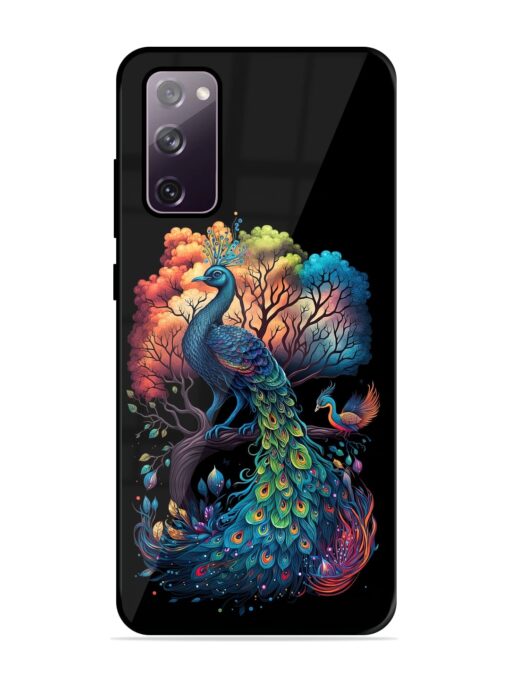 Peacock Tree Art Glossy Metal Phone Cover for Samsung Galaxy S20 Fe (5G) Zapvi