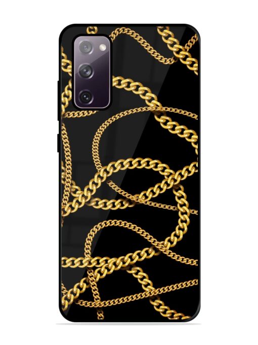 Decorative Golde Chain Glossy Metal Phone Cover for Samsung Galaxy S20 Fe (5G) Zapvi