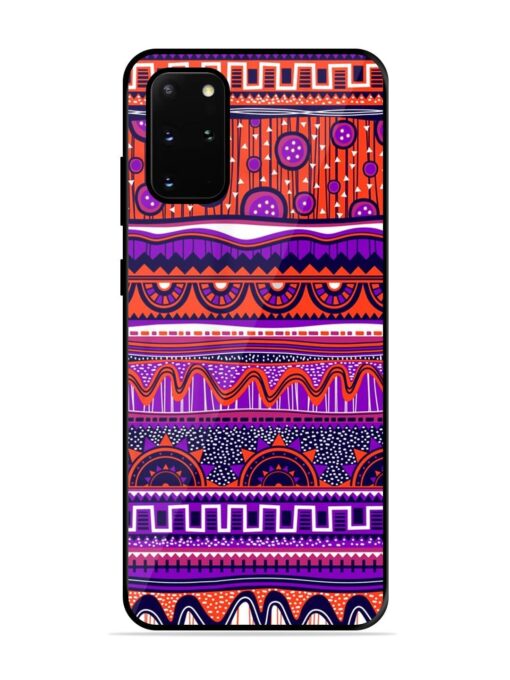 Ethnic Seamless Pattern Glossy Metal TPU Phone Cover for Samsung Galaxy S20 Plus Zapvi