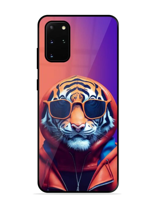 Tiger Animation Glossy Metal Phone Cover for Samsung Galaxy S20 Plus Zapvi