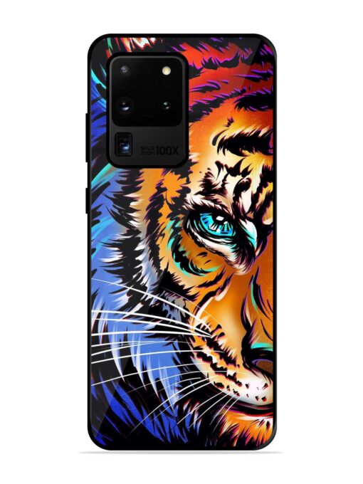 Colorful Lion Art Glossy Metal Phone Cover for Samsung Galaxy S20 Ultra Zapvi