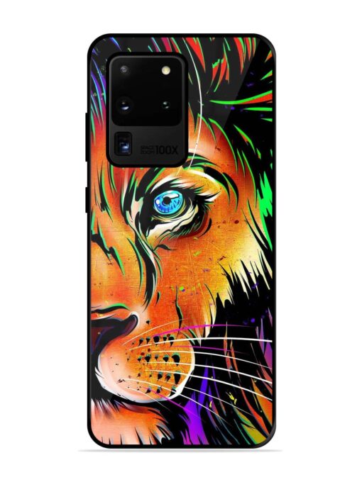 Colorful Lion Design Glossy Metal TPU Phone Cover for Samsung Galaxy S20 Ultra Zapvi