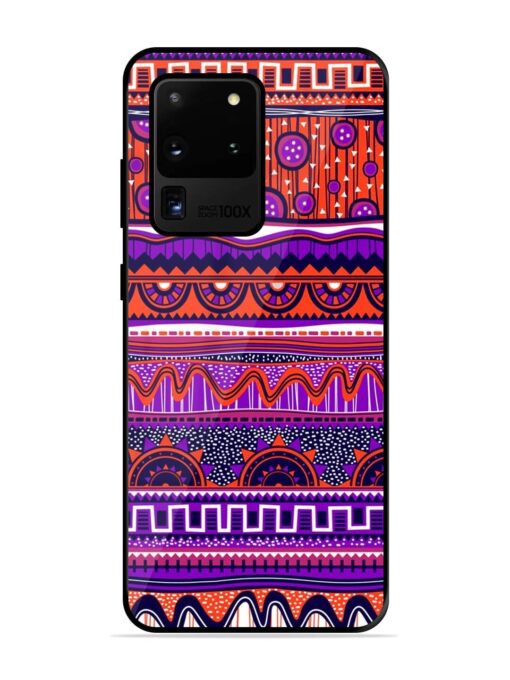 Ethnic Seamless Pattern Glossy Metal TPU Phone Cover for Samsung Galaxy S20 Ultra Zapvi