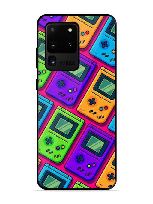 Game Seamless Pattern Glossy Metal Phone Cover for Samsung Galaxy S20 Ultra