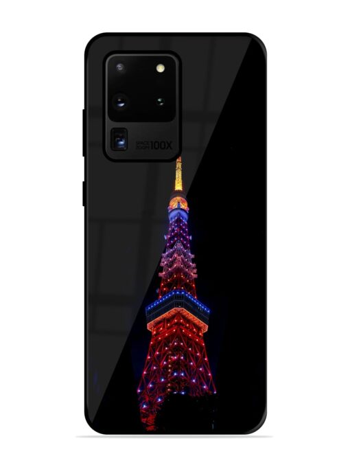 Eiffel Tower Night View Glossy Metal Phone Cover for Samsung Galaxy S20 Ultra Zapvi