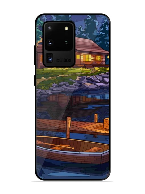 Village Night Scene Glossy Metal Phone Cover for Samsung Galaxy S20 Ultra Zapvi