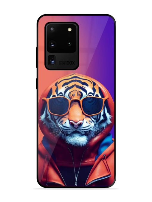 Tiger Animation Glossy Metal Phone Cover for Samsung Galaxy S20 Ultra Zapvi