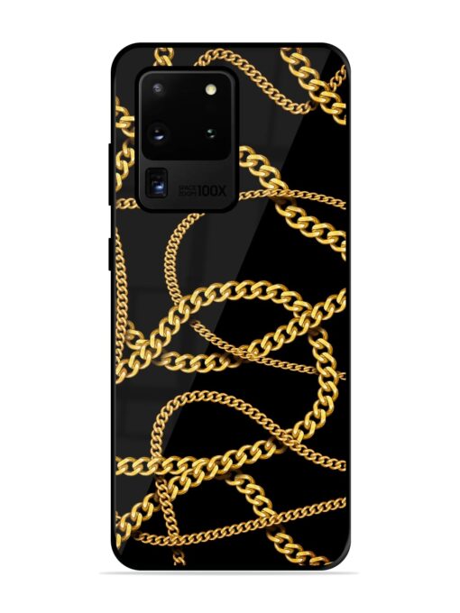 Decorative Golde Chain Glossy Metal Phone Cover for Samsung Galaxy S20 Ultra Zapvi