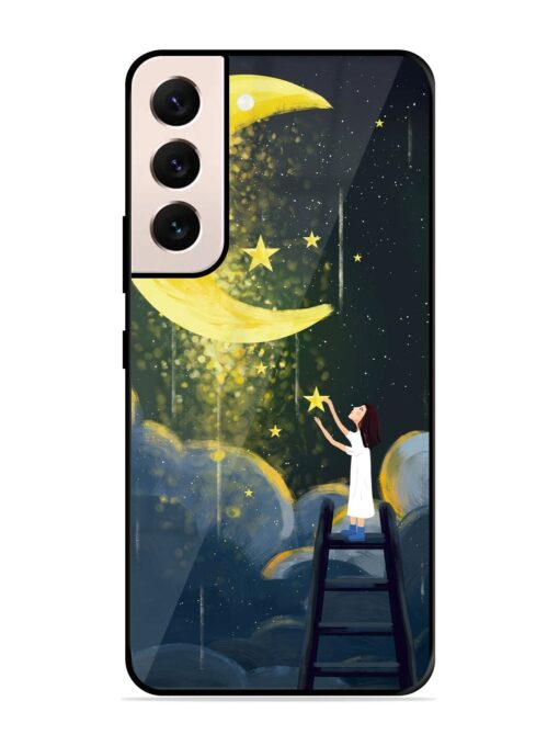 Moonlight Healing Night Illustration Glossy Metal TPU Phone Cover for Samsung Galaxy S21 (5G) Zapvi