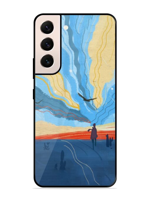 Minimal Abstract Landscape Glossy Metal Phone Cover for Samsung Galaxy S21 (5G) Zapvi