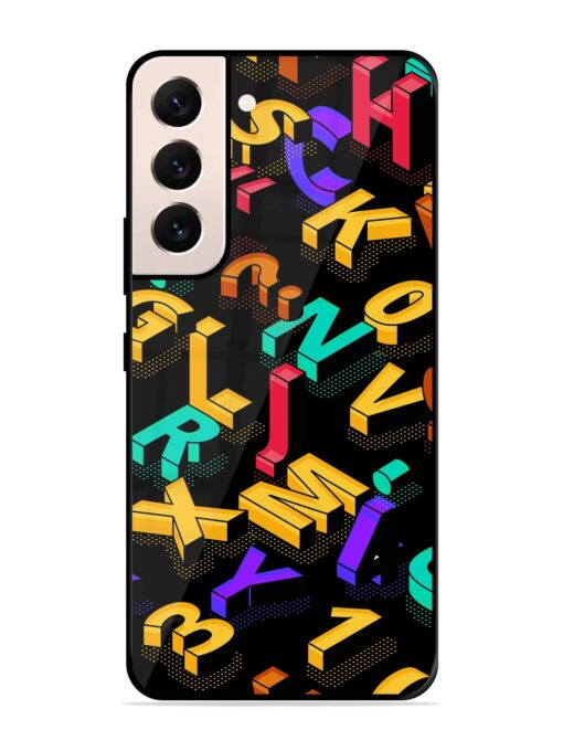 Seamless Pattern With Letters Glossy Metal Phone Cover for Samsung Galaxy S21 (5G) Zapvi