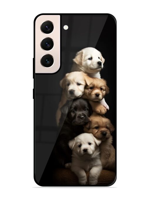 Cute Baby Dogs Glossy Metal Phone Cover for Samsung Galaxy S21 (5G) Zapvi