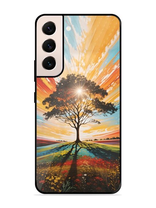 Abstract Tree Colorful Art Glossy Metal Phone Cover for Samsung Galaxy S21 (5G) Zapvi