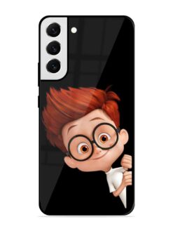 Smart Boy Cartoon Glossy Metal Phone Cover for Samsung Galaxy S21 Fe (5G)