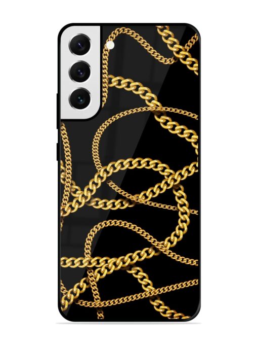 Decorative Golde Chain Glossy Metal Phone Cover for Samsung Galaxy S21 Fe (5G) Zapvi