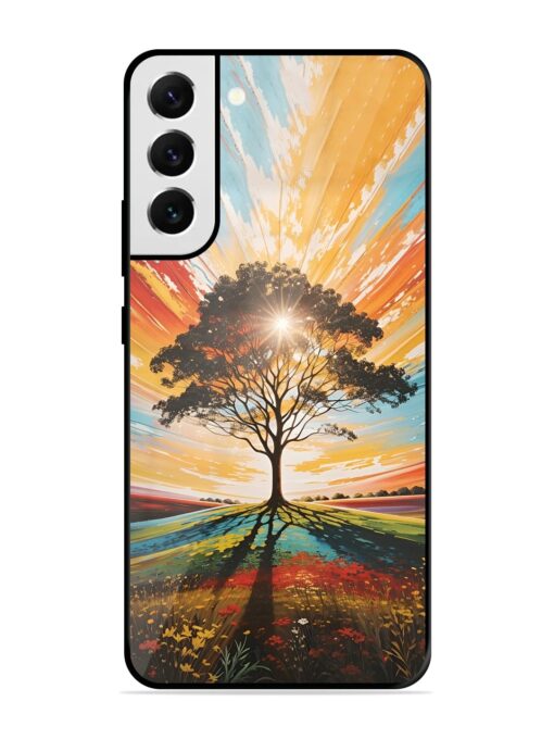 Abstract Tree Colorful Art Glossy Metal Phone Cover for Samsung Galaxy S21 Fe (5G) Zapvi