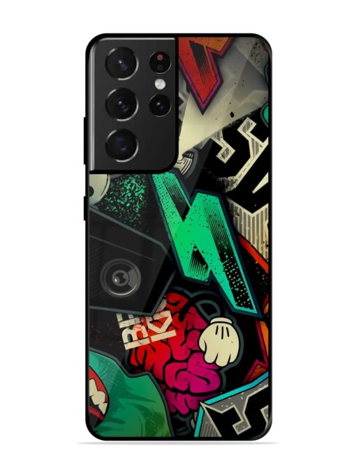 Graffiti Art Glossy Metal Phone Cover for Samsung Galaxy S21 Ultra Zapvi