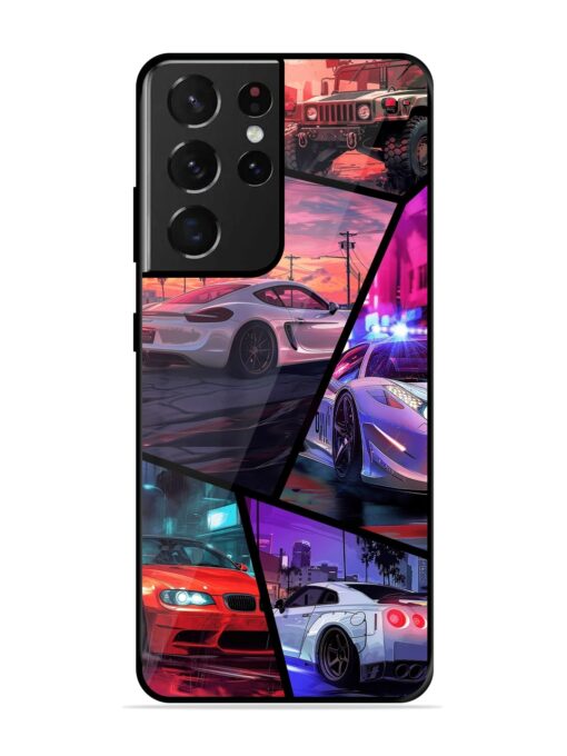 Ride In Pixels Glossy Metal Phone Cover for Samsung Galaxy S21 Ultra Zapvi