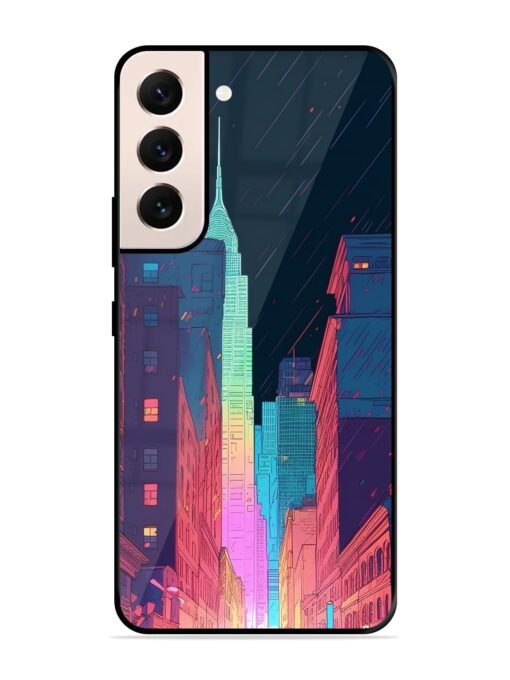 Minimal City Art Glossy Metal Phone Cover for Samsung Galaxy S22 (5G)