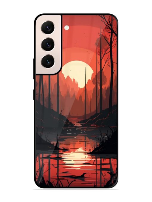 Natural Landscape Glossy Metal Phone Cover for Samsung Galaxy S22 (5G)