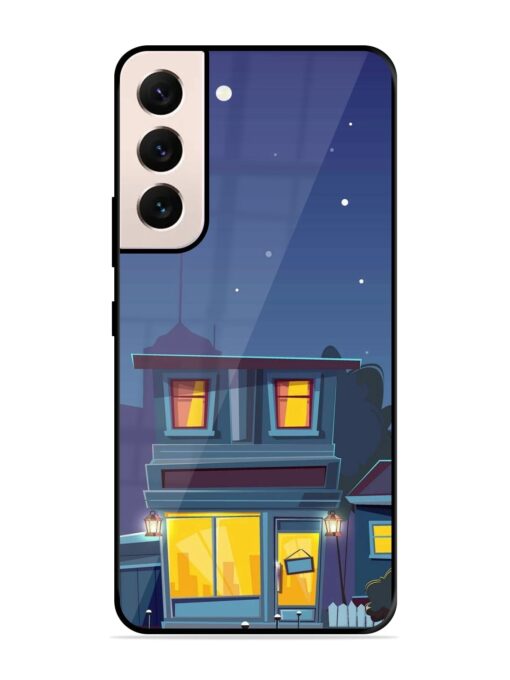 Vector Night House Glossy Metal Phone Cover for Samsung Galaxy S22 (5G)