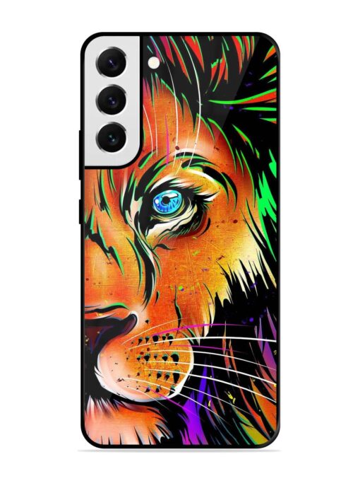 Colorful Lion Design Glossy Metal TPU Phone Cover for Samsung Galaxy S22 Plus Zapvi