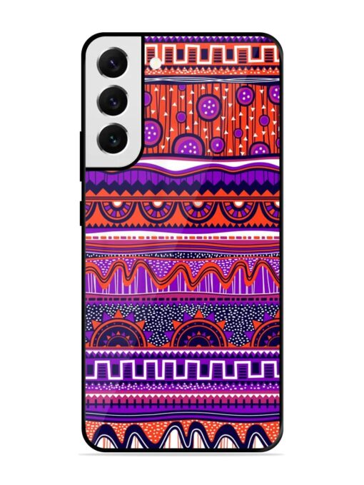 Ethnic Seamless Pattern Glossy Metal TPU Phone Cover for Samsung Galaxy S22 Plus Zapvi