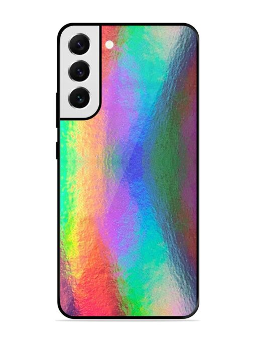 Colorful Holographic Background Glossy Metal TPU Phone Cover for Samsung Galaxy S22 Plus Zapvi