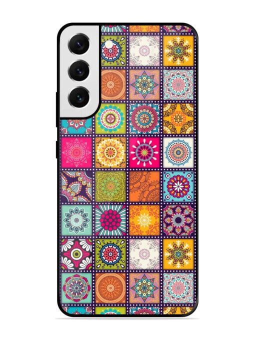 Seamless Pattern Vintage Glossy Metal Phone Cover for Samsung Galaxy S22 Plus Zapvi