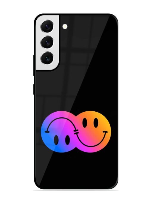 Gradient Smile Art Glossy Metal TPU Phone Cover for Samsung Galaxy S22 Plus Zapvi