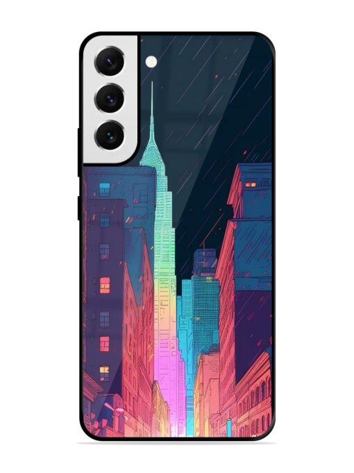 Minimal City Art Glossy Metal Phone Cover for Samsung Galaxy S22 Plus Zapvi